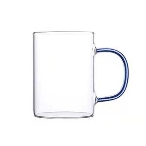 Tazza di vetro rotonda ecologica 350ml/12oz con manico colorato per bere ogni giorno - Product Image 3