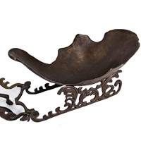 Vintage gietijzeren metalen ambachtelijke rendier-slede schaal ornament snoep fruit opbergkom voor thuis kerstdecoratie bureau