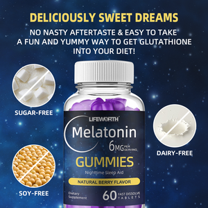 LIFEWORTH Sleep 120 Count Gummy Melatonina Vitamina D Magnesio Extracto de bálsamo de limón Gelatina Sin gluten Vegano Ayuda para dormir Adultos - Product Image 3