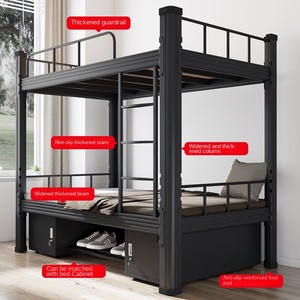 Cama Literas de Acero con Barandilla de Alta Resistencia para Dormitorio Universitario, Cama Doble de Metal sin Pintar para Adolescentes - Product Image 3