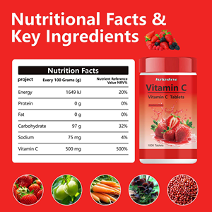 Comprimés à croquer à la vitamine C saveur fraise pour l'exportation transfrontalière, production en grande quantité, vente immédiate directe usine - Product Image 3