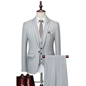 M-4XL nuovo Set di abiti Casual da uomo Business professionale formale Plaid Set tre pezzi - Product Image 1