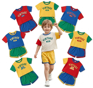 Conjuntos de Verano Premium de Secado Rápido para Niños: Camisetas Gráficas de Cuello Redondo y Pantalones Cortos Surtidos - Paquetes Mixtos de Boutique para Guardarropa - Product Image 1