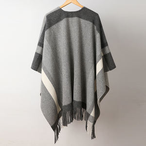 Innerlijke Mongolië 100% Wol Vrouwen Sjaal Sjaal Custom Designer Kwast Kasjmier Wol Poncho Cape - Product Image 5