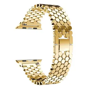 Charme de la mode et bracelet en métal en acier inoxydable de luxe pour apple watch bracelet 38mm 40mm 42mm 44mm