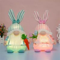 Peluche lapin assis LED fantaisiste, lumière chaude, décoration de la maison pour les fêtes
