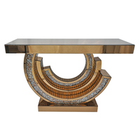 Tables Consoles de Luxe Haut de Gamme avec Miroir pour Entrée, Mobilier de Maison en Diamants de Cristal, Prix Usine Compétitifs