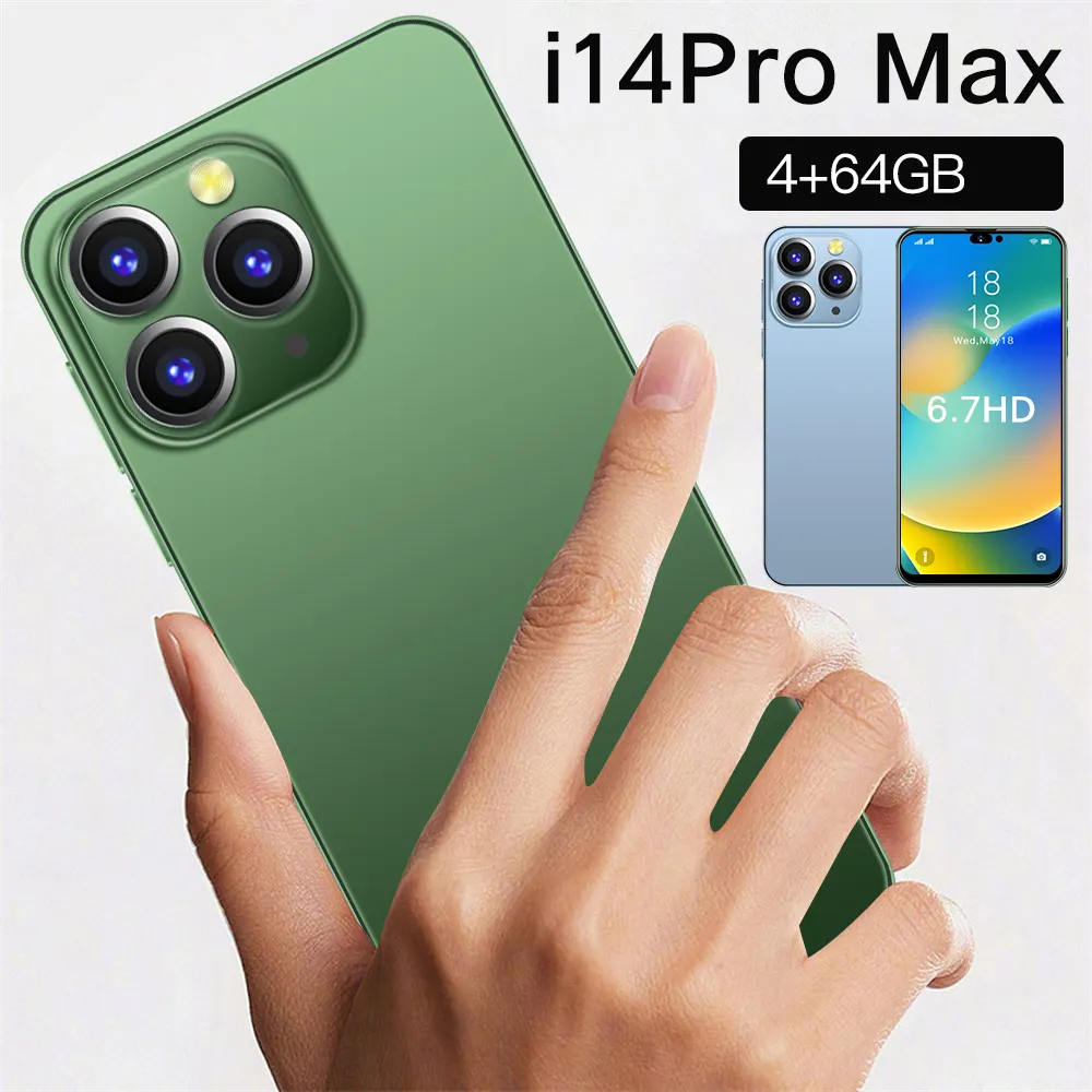 Smartphones i14proMax(N85) 6.7 inch 4GB+64GB real configuration3GB+32GBcheapest Smart phone unlocked cell mobile phones