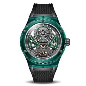 Montre pour homme BG5807, nouvelle montre-bracelet mécanique automatique avec boîtier en cristal transparent, bracelet en caoutchouc de luxe de haute qualité - Product Image 1