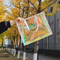Sac à bandoulière pour femme Sacs à provisions réutilisables Sacs fourre-tout en PVC holographiques avec logo imprimé personnalisé