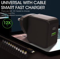 Adaptateur de charge universel USB Type-C pour ordinateur portable 5V 9V 12V 15V 20V PD 65W, alimentation pour ordinateur portable, adaptateur de charge pour Mac Book Pro