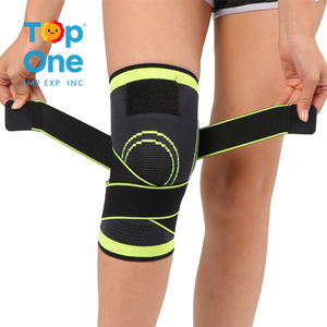 Top One 3D tricoté élastique en Nylon Compression genouillère Double ceinture réglable genouillère de protection - Product Image 1
