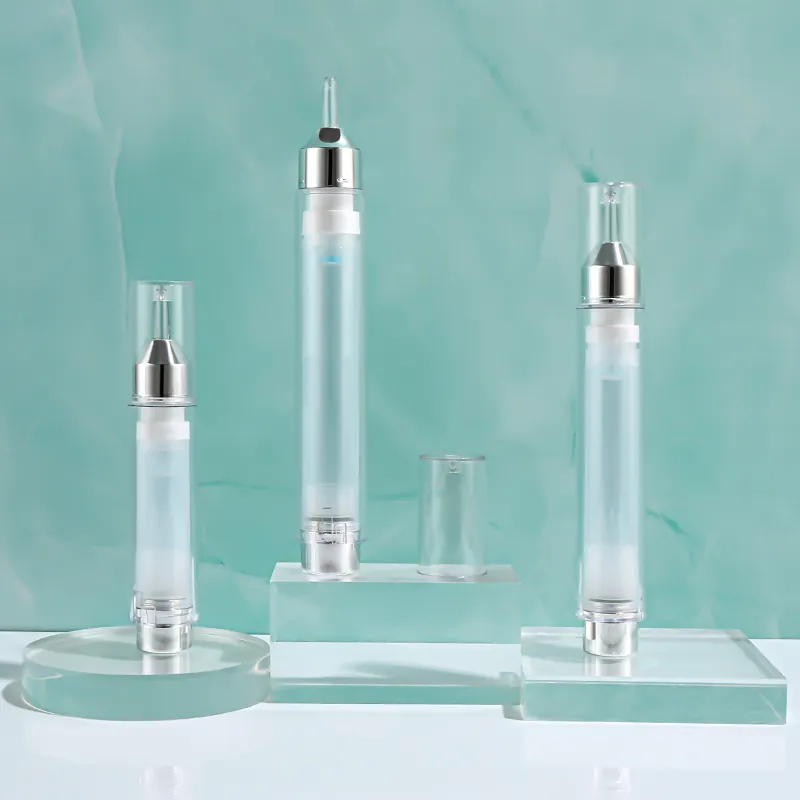 5 ml 10ml 15 ml化粧品空のシリンジアプリケーターアイクリーム用プラスチック型エアレスボトルドロッパーシリンジ