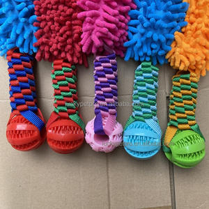 Çok renkli şanslı köpek oyuncak kauçuk top interaktif çekme Bite zıplayan top Pet römorkör köpek çiğnemek oyuncak - Product Image 4