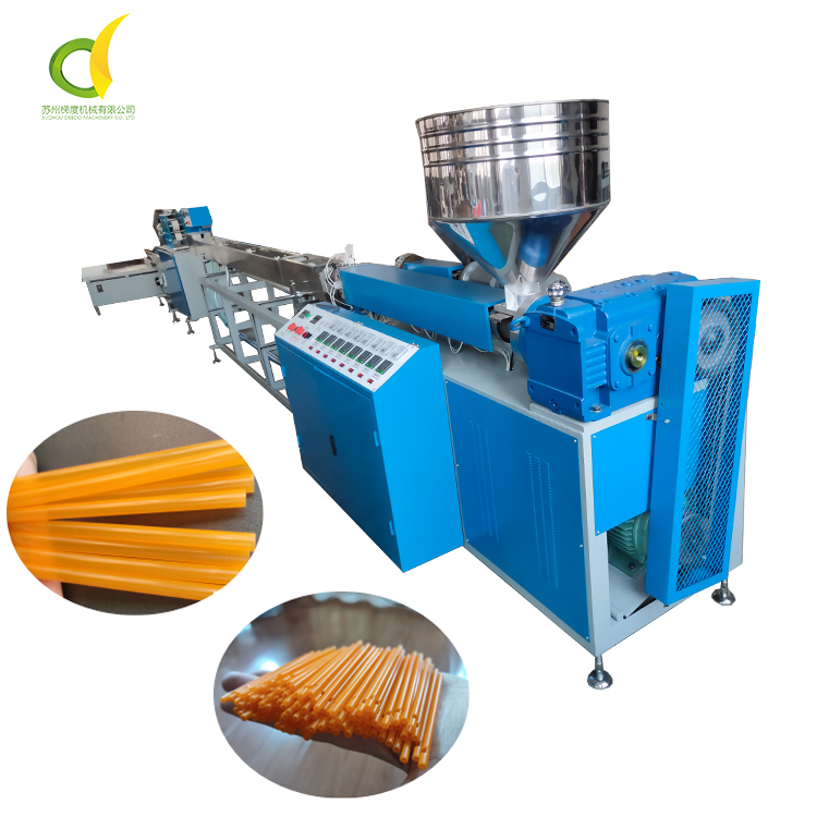 3 вида цветов PLA пластика биоразлагаемая соломы штранг-прессования делая машину