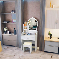 Ensemble de coiffeuse moderne modulaire à LED, coiffeuse éclairée pour appartement, chambre à coucher, meubles de maison, utilisation en salle de bain
