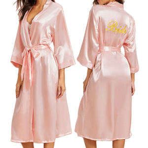 Robes en satin de soie personnalisées, pour <span class=keywords><strong>demoiselle</strong></span> <span class=keywords><strong>d</strong></span>'<span class=keywords><strong>honneur</strong></span>/mariage, couleur rose, - Product Image 1