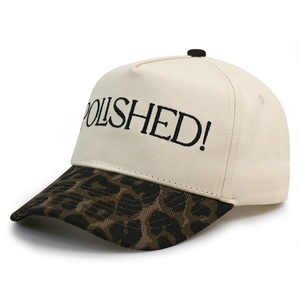 Topi ayah olahraga katun 5 Panel kualitas tinggi dengan Logo kustom bordir 3D grosir topi bisbol Gorras OEM dengan cetak macan tutul - Product Image 4