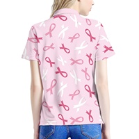 Polos personnalisés de sensibilisation au cancer du sein pour femmes sublimation ruban rose chemise de golf décontractée pour le cancer du sein hauts de plage