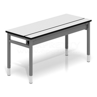 Bureau d'ordinateur de laboratoire scolaire de haute qualité avec cloisons, 2 places, en bois et métal, design contemporain, garantie 5 ans