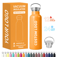 Bouteille d'eau sport en acier inoxydable à double paroi de 25 oz, qualité alimentaire 18/8, sans BPA, pour les coureurs, les pique-niques et le camping