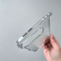 Coque de téléphone C0523 en acrylique transparente de 1,5 mm avec protection intégrale de l'appareil photo et boutons électroplaqués pour iPhone Duo