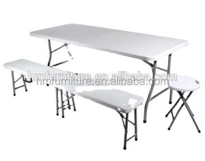 Ensemble <span class=keywords><strong>table</strong></span> <span class=keywords><strong>et</strong></span> <span class=keywords><strong>banc</strong></span> pliants en plastique pour extérieur, usage général, 72 pouces - Product Image 4