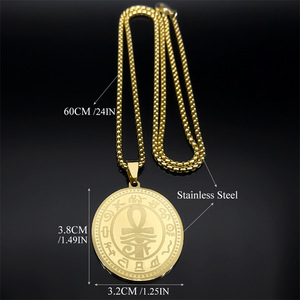 Collier en acier inoxydable avec <span class=keywords><strong>croix</strong></span> Ankh égyptienne, Clé de la Vie et Œil <span class=keywords><strong>d</strong></span>'<span class=keywords><strong>Horus</strong></span> - Product Image 5