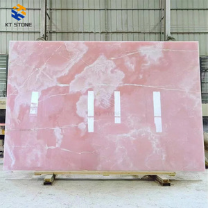 KT STONE Encimeras de Baño de Lujo Retroiluminadas de Ónix Rosa, Azulejos Naturales de Ónix, Losa de Ónix Rosa para Pisos - Product Image 1