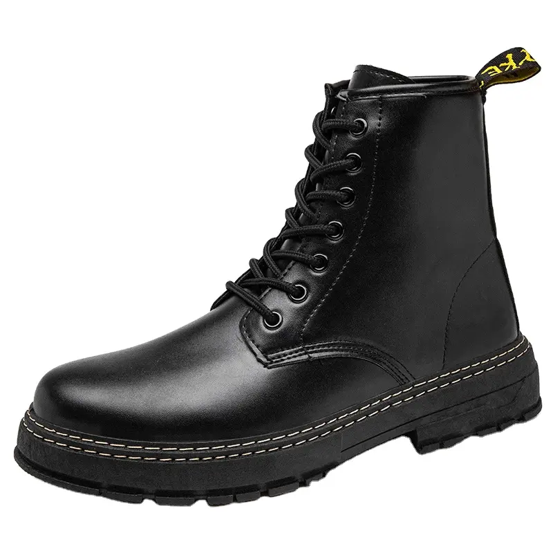 Explosive 2022 autumn boots high-top trend new boots British style black men's leather boots wholesale