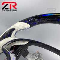 Accessoires de voiture en fibre de carbone forgée, cuir perforé personnalisé, volant LED amélioré avec indicateur de régime pour Infiniti G37 G25 G35 GT350