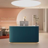 Comptoir de réception de Salon en bois MDF écologique au design YS-0742 moderne 120/150/180cm rose blanc vert facile à nettoyer pour le bureau de l'hôtel