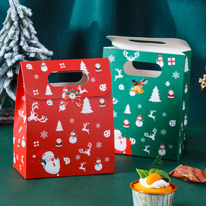 Caja de Papel Reciclado Resistente, Bolsa de Regalo de Papel Navideña, Impresión Personalizada, Embalaje de Regalo de Dulces de Navidad con Asa - Product Image 3