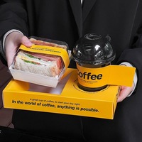Emballage de boîte à café en matériaux recyclés écologiques personnalisés avec plateau intégré pour les restaurants, les cafés et les boissons