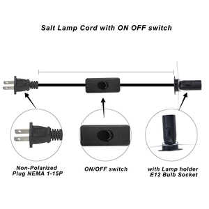 6ft Accessory <strong>Cord</strong> with On/Off Switch and Butterfly Clip C7/E12 Base Replacement <strong>Light</strong> <strong>Cord</strong> for Christmas Village Salt Lamps - Product Image 2