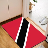 Tapis de porte antidérapant imprimé drapeau de Trinité-et-Tobago 40*60cm, tapis de sol rectangulaire en polyester et caoutchouc pour intérieur et extérieur