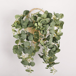 Feuilles d'eucalyptus artificielles Lickie, décoration murale, verdure ronde, décoration de la maison, décoration de mariage, fleurs en soie plastique réutilisables - Product Image 1