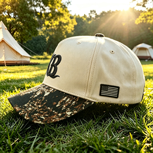 Casquette de baseball brodée KB, cadeau personnalisé en gros, visière camouflage, chapeau unisexe réglable pour l'extérieur, en toile six panneaux, toutes saisons - Product Image 2