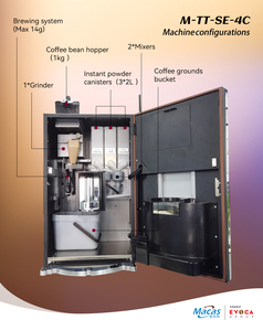 EVOACAS Máquina Expendedora de Café Espresso Comercial Totalmente Automática, 9 Bares, Caldera de Acero Inoxidable, Bomba, Motor, Restaurante M-TT-ES-4C - Product Image 2
