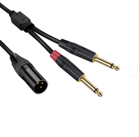 Neues Großhandels-XLR-Buchsenkabel auf 6,35 mm Stereo-Klinkenstecker, 6,35 mm Buchsenkabel für Audio