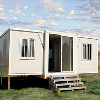 Maison conteneur extensible à double aile 3 chambres, installation rapide, construction en panneaux sandwich d'acier, garantie 5 ans - Meilleures ventes
