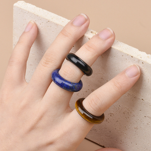 Cliobeads lapislázuli amatista negro ónix piedra Natural varios tamaños anillo Casual moda anillo para hombres mujeres joyería diaria - Product Image 5