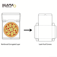 Boîte à pizza en carton ondulé personnalisée avec logo, 6/8/10/12/16 pouces, écologique, recyclable, pelliculage mat, qualité alimentaire, pour plats à emporter, restaurants, boulangeries