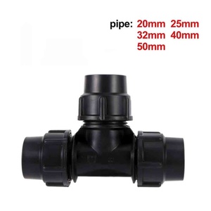 Raccord rapide en T à 3 voies en PEHD de 25 mm avec robinet d'arrêt à bille pour l'irrigation domestique et le jardin - Product Image 2