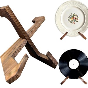 Wooden Recipe <b>Rack</b> Bookshelf Desktop Record Display Stand Minimalist Style Multi Use Holder For Books Vinyl <b>Plates</b> - Product Image 1