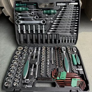 175 Pc Auto Repair Tool Kit 1/2 In <b>Socket</b> <b>Ratchet</b> Wrench Set Crv Steel Hard Case Mechanical Automotive Use - Product Image 1