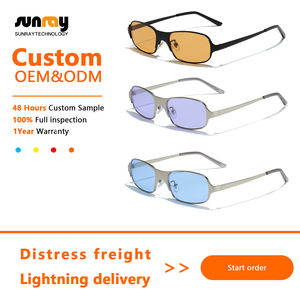 Gafas de Sol Unisex con Protección UV400 Antideslumbrante, Diseño Vintage, Logotipo Personalizado, Montura Metálica, Lentes de Colores, Venta al Por Mayor, Personalización OEM para Hombre - Product Image 2