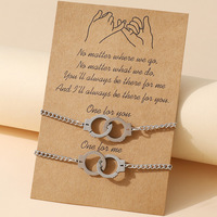 Bracelet menottes créatif pour femmes unisexe chaîne à main Couples bracelet à breloques bijoux accessoires cadeau de fête