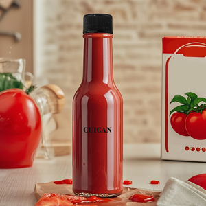 Tùy Chỉnh 80Ml 150Ml 250Ml Vòng Ketchup Woozy Glass Bbq Nước Sốt Chai Cổ Dài Nước Sốt Ớt Chai Với Nắp Nhựa - Product Image 4
