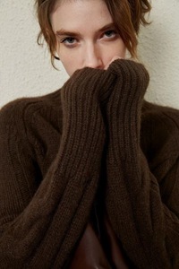 Áo len nữ dệt kim len dạ thời trang mới về, tay dài, dáng rộng, kiểu dáng cáp, áo len chui đầu mùa đông - Product Image 2